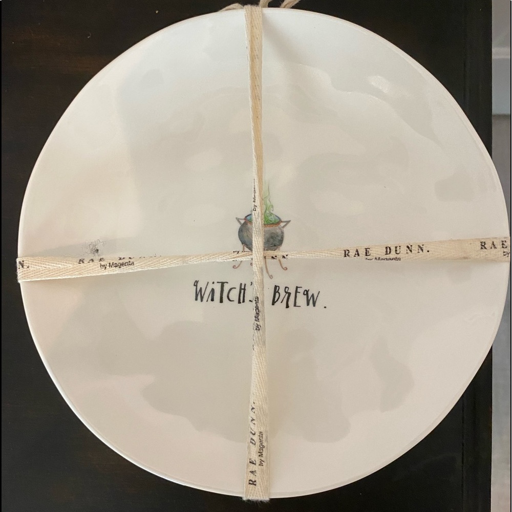 Rae Dunn NEW set of 4 “Witches Brew” Halloween plates